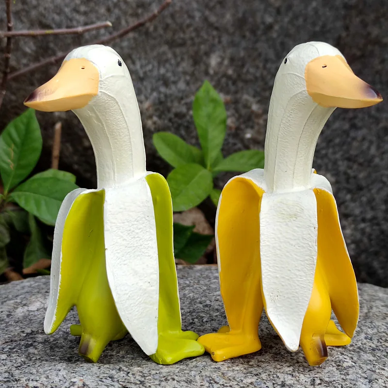 Banana Duck Creative Garden Decor Sculptures Yard Vintage Gardening