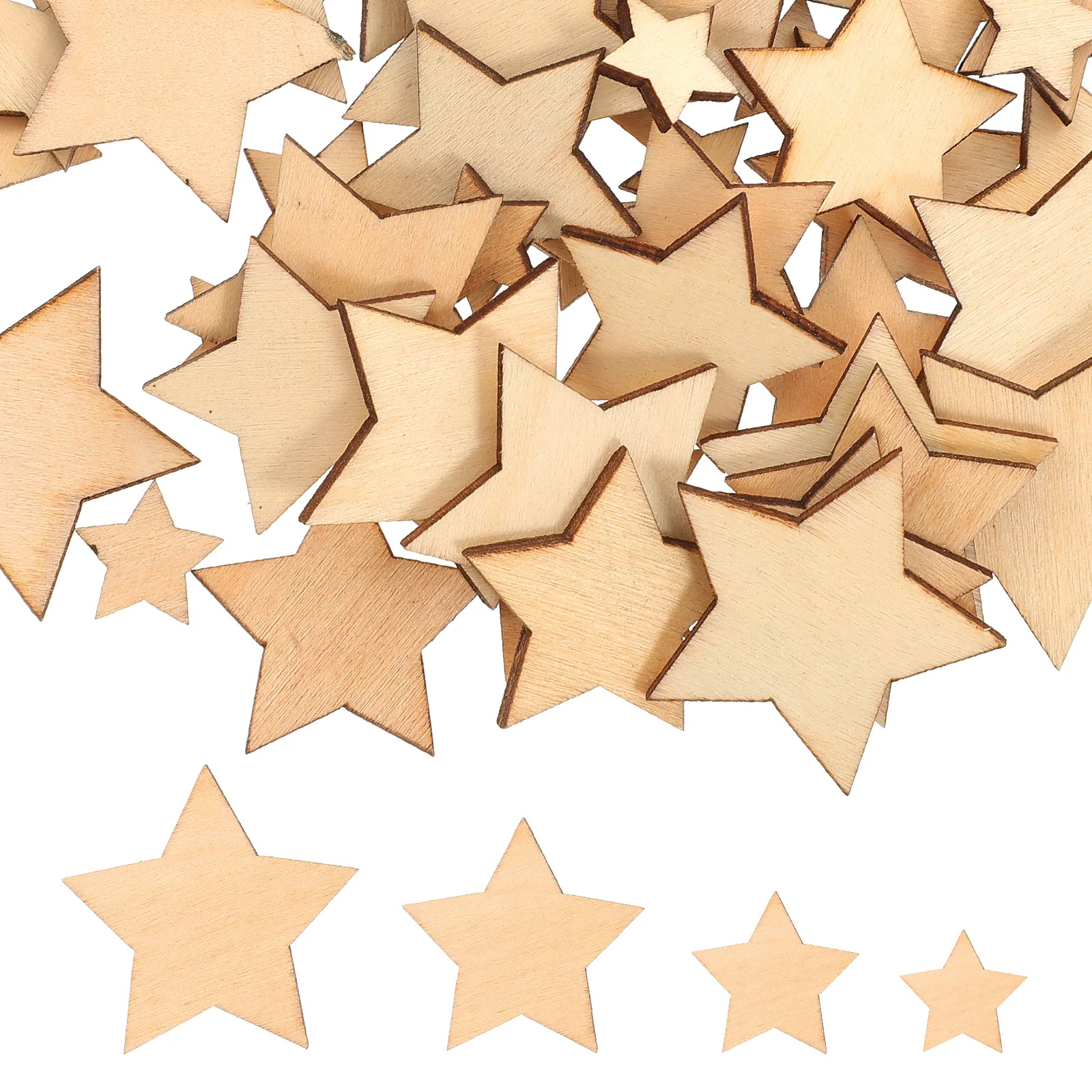 

Unfinished Wooden Stars Assorted Size Cutout Discs For Arts Crafts DIY Decoration Birthday Wedding Display Decor