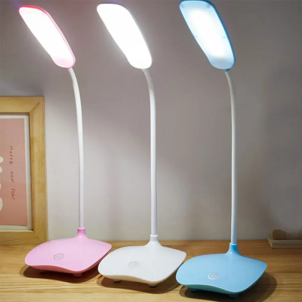 조절 가능한 USB 전원 LED 책상 PC 램프, 휴대용 야간 조명, 멀티 앵글 독서 램프, 3 기어 터치, 기숙사 침실용