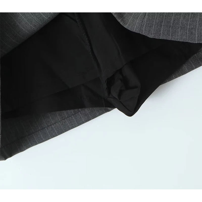 YENKYE Y2K Cool Girl Striped Pencil Mini Skirt Vintage High Waist Sexy Women Black Gray Summer Skirts 6