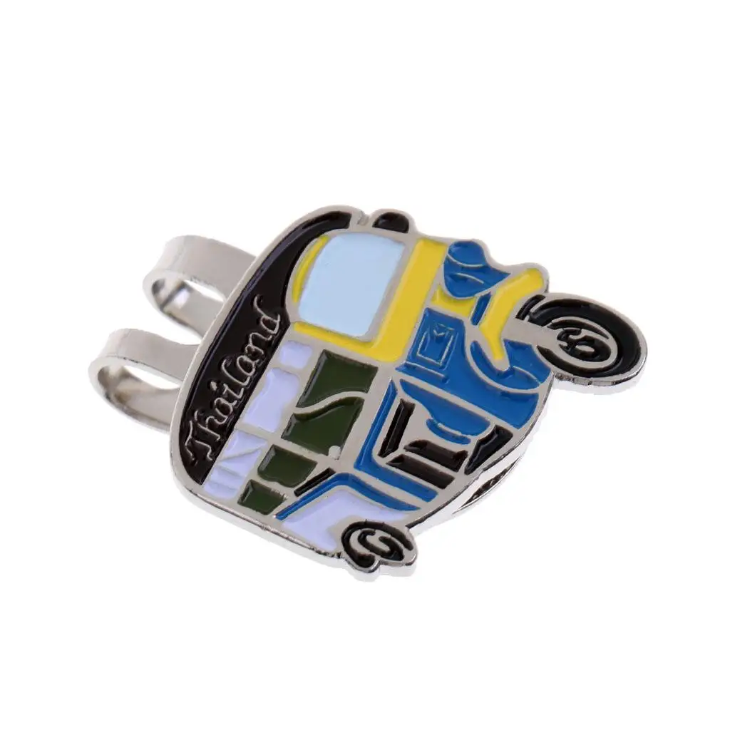 Pedicab Pattern Hat Clip Golf Ball Marker Suit for Golf Visor