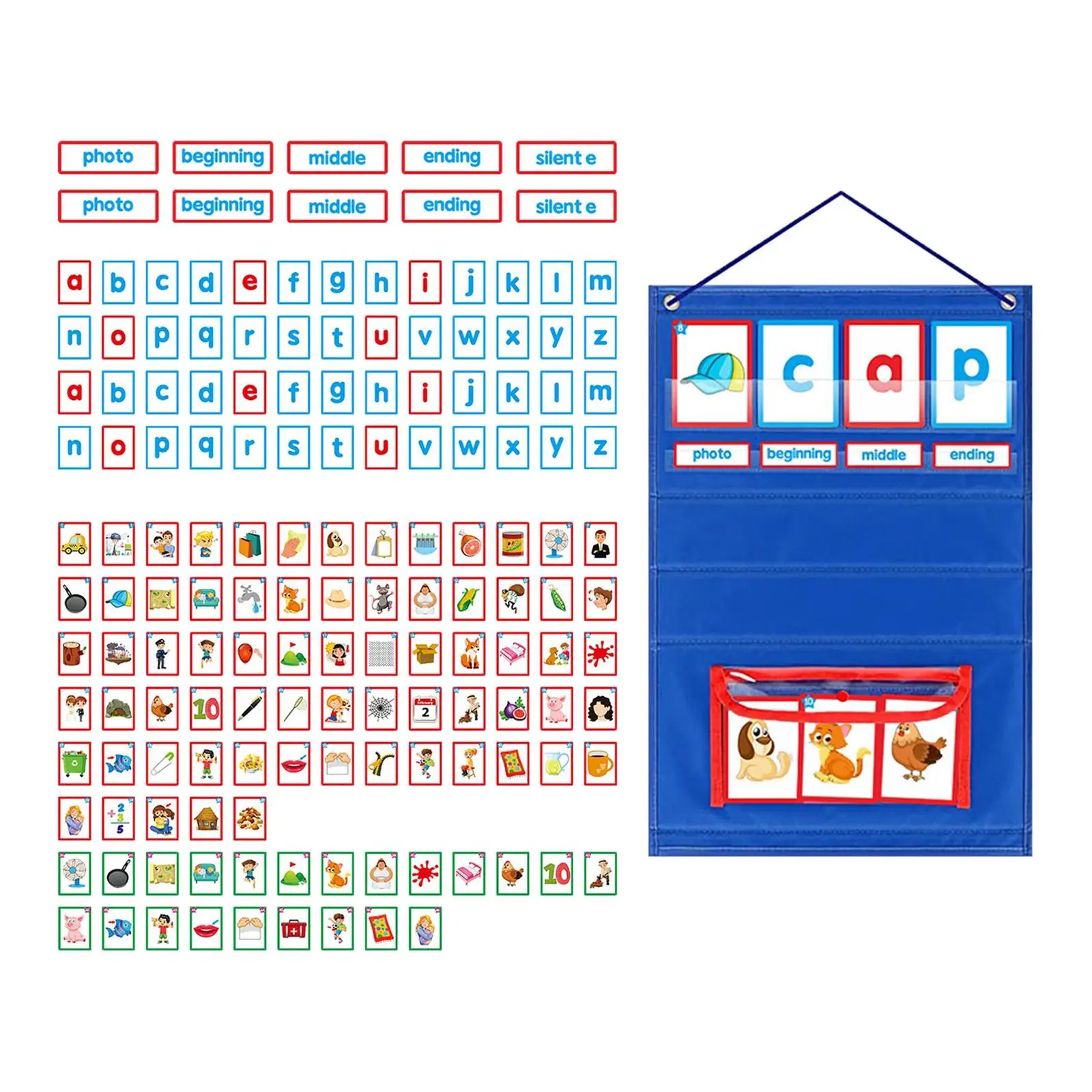 Self Standing Desktop Pocket Chart Double Sided Tabletop Pocket Chart Desktop Stand for Small Group Activities Home
