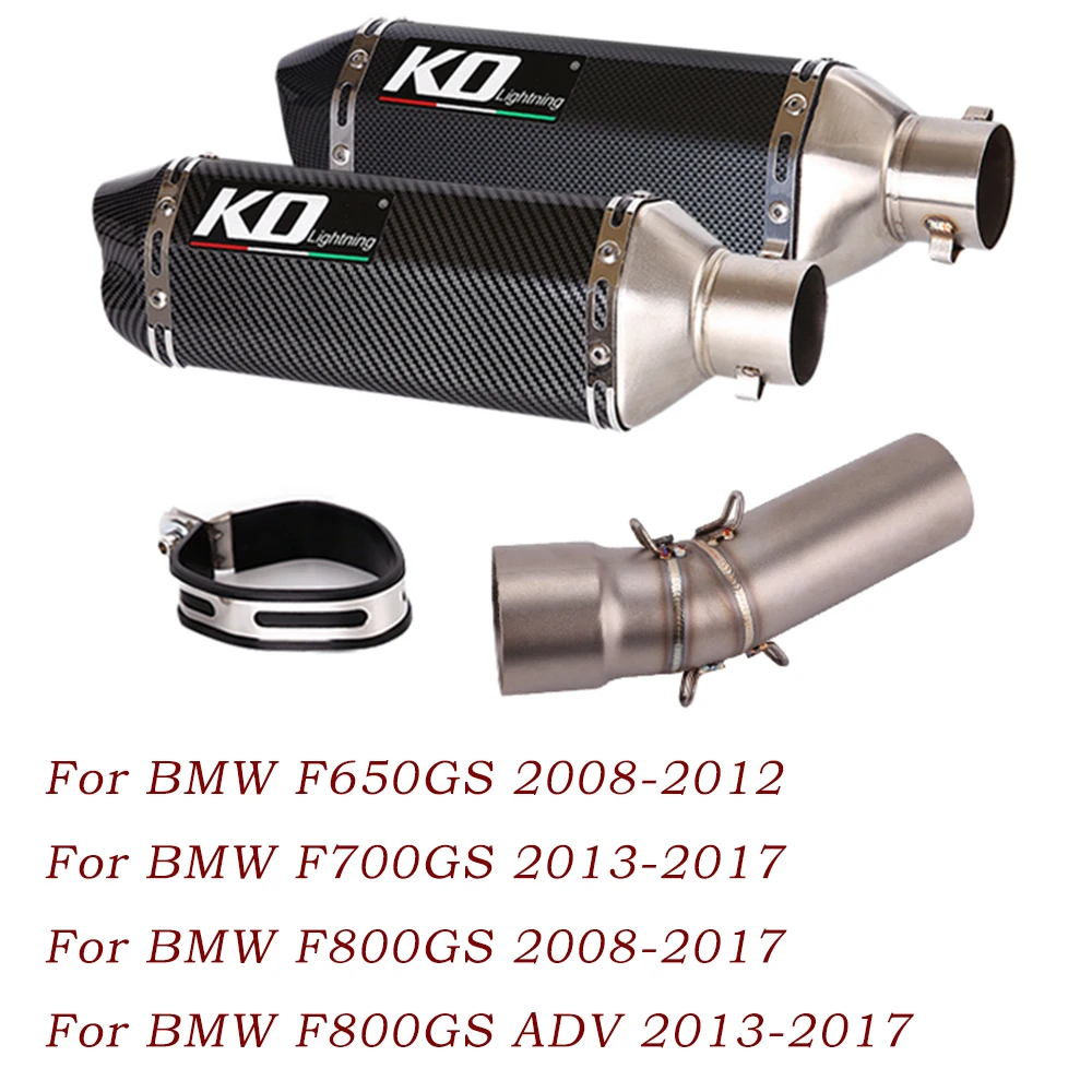 

For BMW F800GS F650GS F700gs F800gt Motorcycle Exhaust Pipe Mid Link Pipe Left Escape Muffler Slip On 51mm With DB Killer