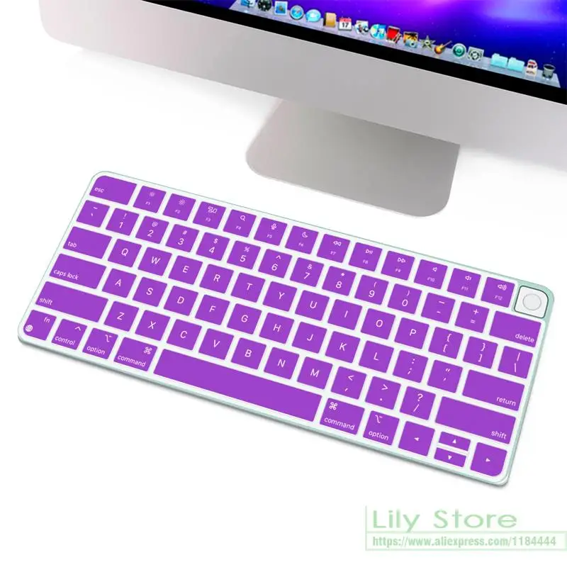 터치 ID 모델이있는 키보드 A2449 A2450 Imac Magic M1 For Apple Imac 24 인치 매직 실리콘 노트북 키보드 커버 보호대