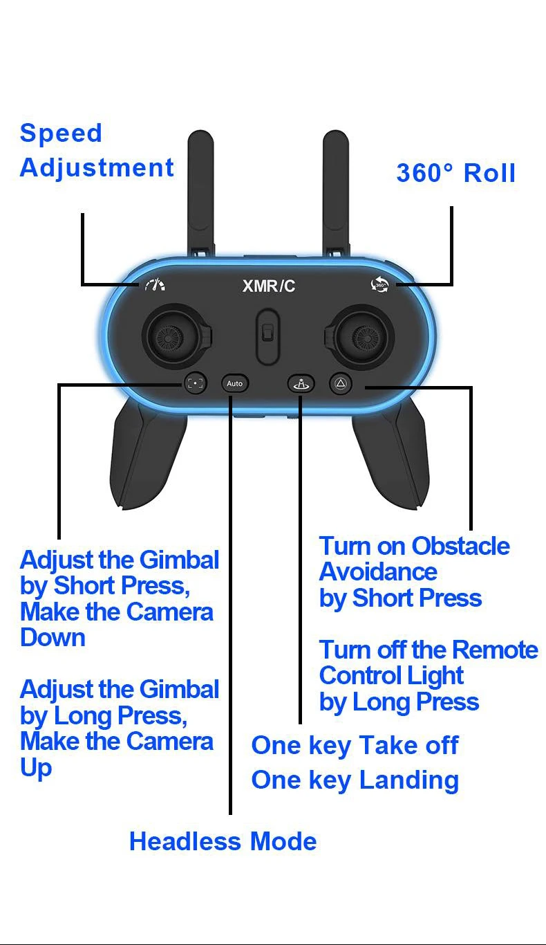 M6 Drone, speed adjustment 360* roll xmric auto tur on obstacle