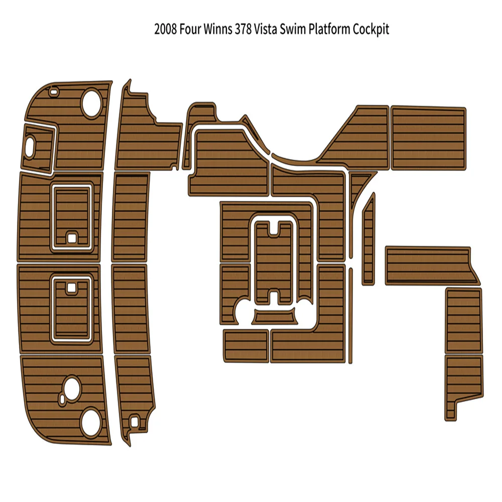 

2008 Four Winns 378 Vista Swim Platform Cockpit Pad Boat EVA Teak Deck Floor Mat Backing Self Adhesive SeaDek Gatorstep Style