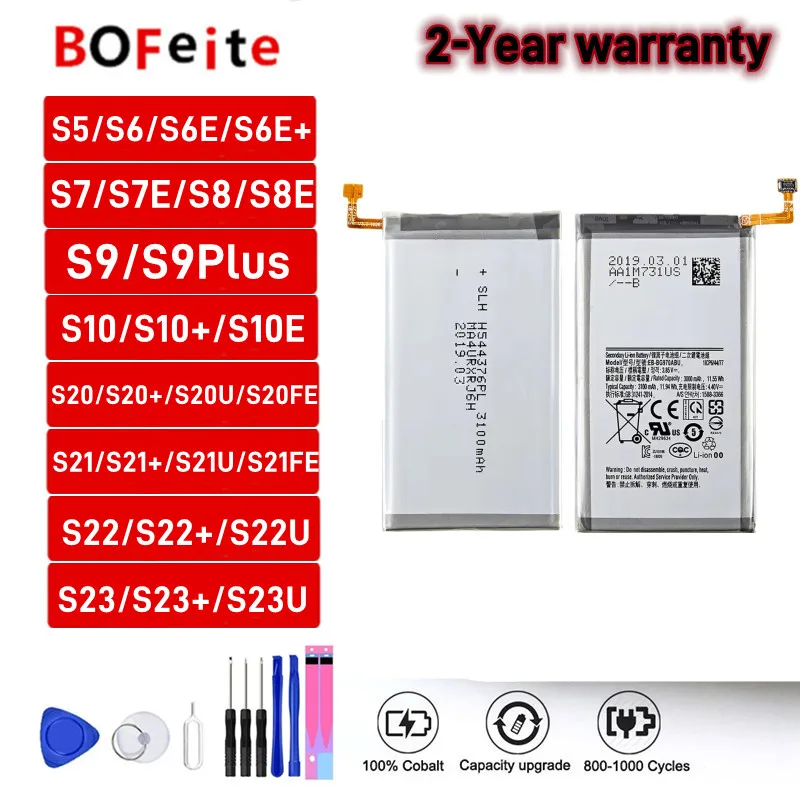 

2024 Hot sale Phone Battery For Samsung Galaxy S6 Edge/Plus S7 Edge S8 Plus+ S9 Plus S10 Plus S20 S21 S22 S23ultra Batteries