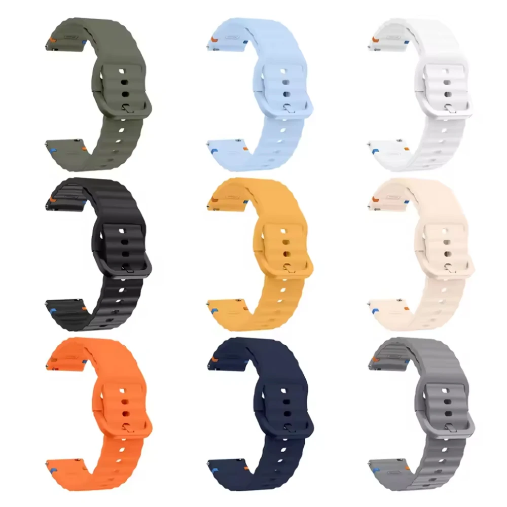 Versatile 22mm Sports Silicone Strap - Soft and Durable Watch Band Replacement Bracelet