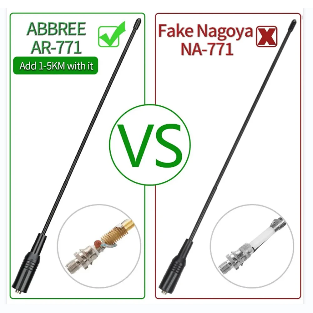 NA-771 High-Gain Antenna Dual Wide Band SMA Female Walkie Talkie UHF Flexible Antenna 144/430MHz for Baofeng UV 5R UV-B5 BF-V8