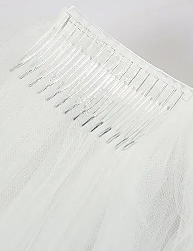 Girl White and Ivory Communion Wedding Beaded Veil Accessory with Comb 2024