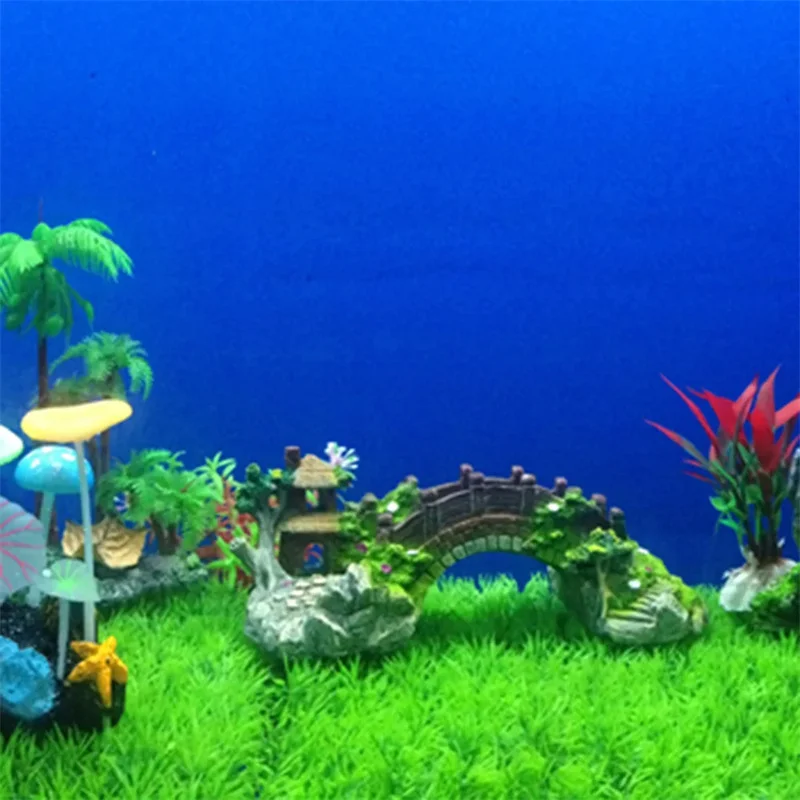 Title 4, Fish Tank Artificial Bridge Resin Landscape Dec...