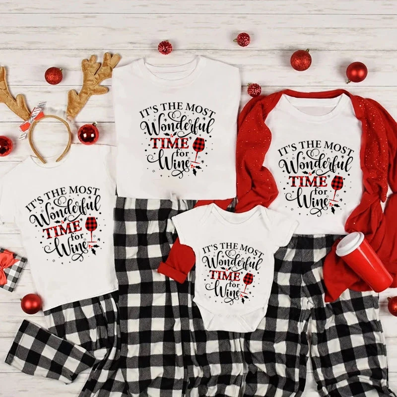 

Funny New Daddy Mommy Baby Merry Christmas Family Look Casual Family Tshirt Matching Family Outfits Baby Romper Short Sleeve