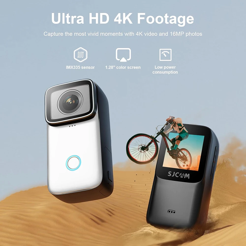 SJCAM C200 または C200 Pro 4K アクションカメラ、ポータブル