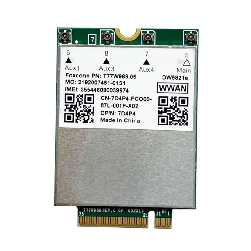 T77W968 DW5821E x20 LTE CAT16 1Gbps FDD-LTE módulo 4G para Dell 5420 5424 7424 7400