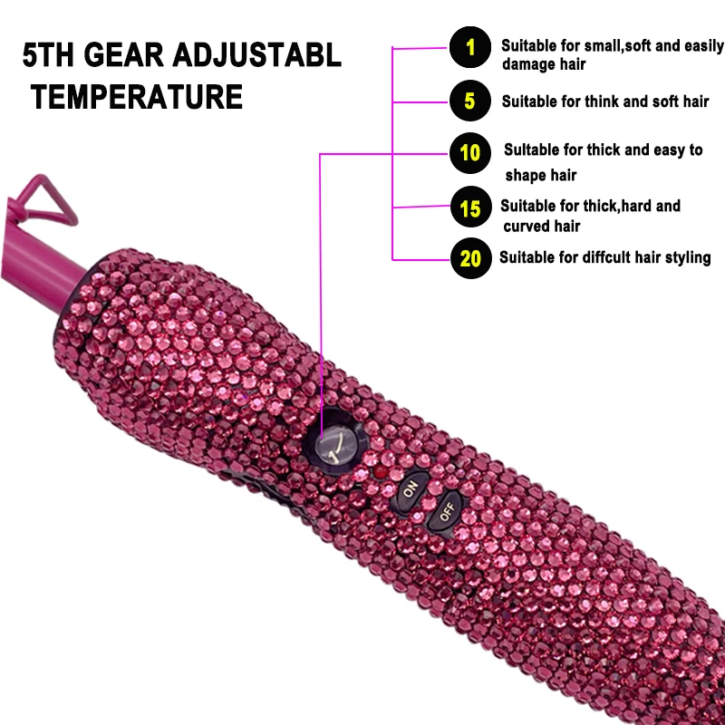 Hot Comb 2 in1 Hot Comb Straightener with Rhinestones Electric Heating Comb pente quente peigne chauffant lisseur cheveux Tools 3