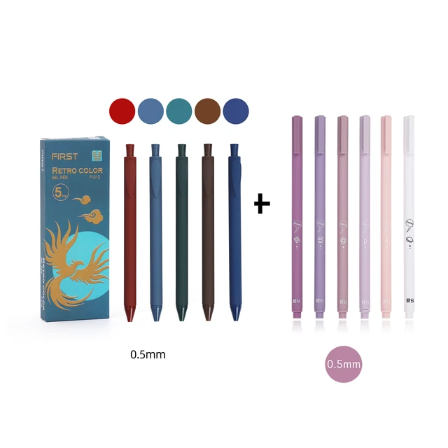 JIANWU 6pcs/set Creative cute morandi Simple small fresh gel pen kawaii Quick drying Cap neutral pen journal supplies Stationery 2022 new  set C