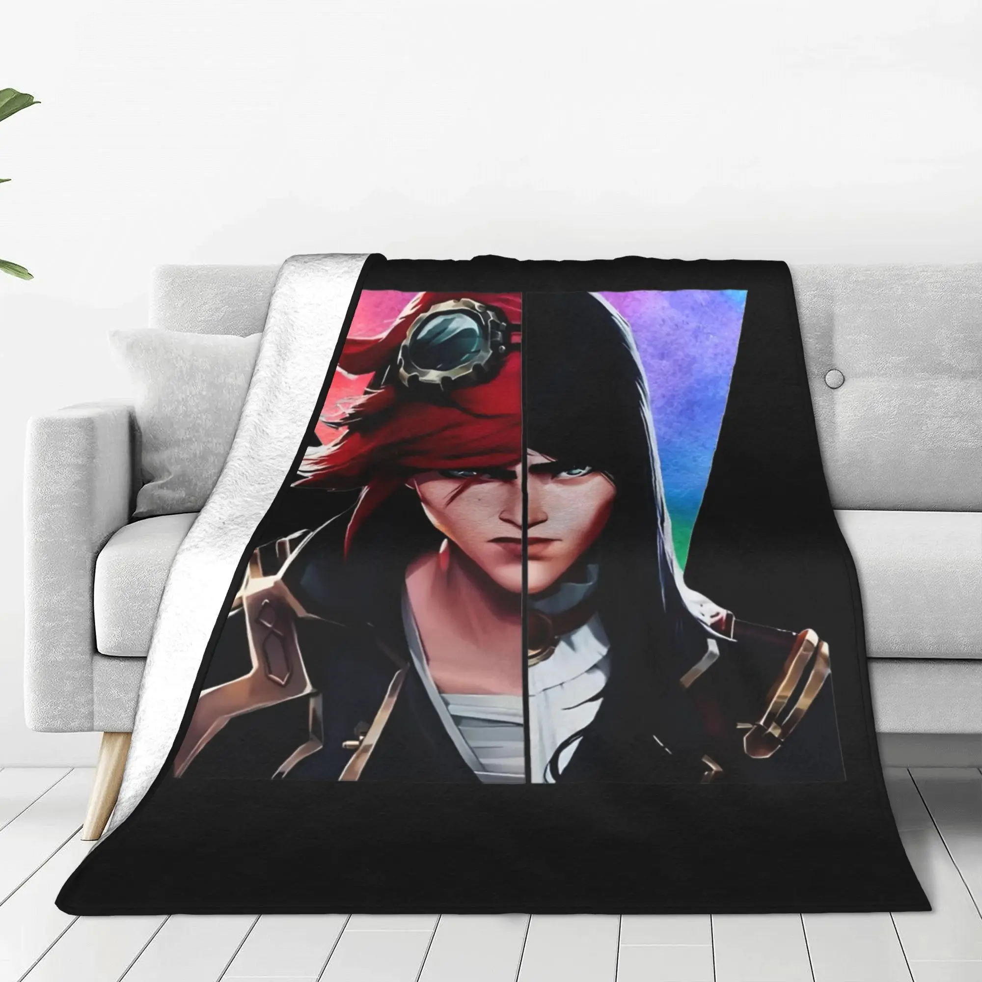 Caitvi Arcane Caitlyn Vi Blankets Flannel Spring Autumn L-Leagues of Legend Game Warm Throw Blanket for Sofa Travel Rug Piece 2