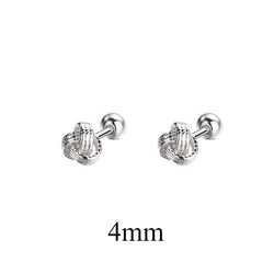 Elegant Silver Cross Screw Stud Earrings for Women - Fashionable Vintage Luxury Accessories (ET3056S4)