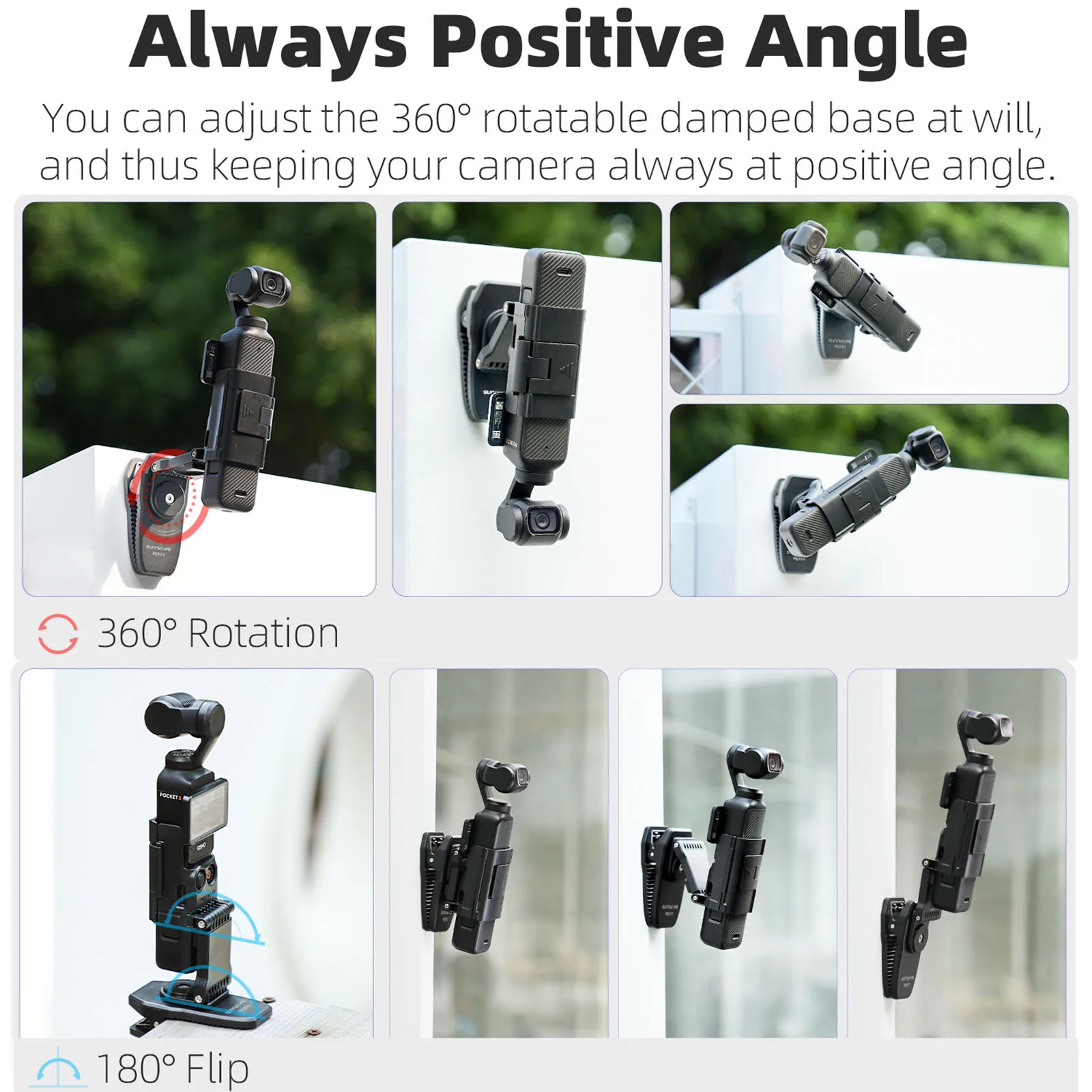 Backpack Mount Clip for OSMO Pocket 3 Magnetic Mounts 360° Rotation Backpacks Shoulder Strap Clamps for Pocket 3 Accessories