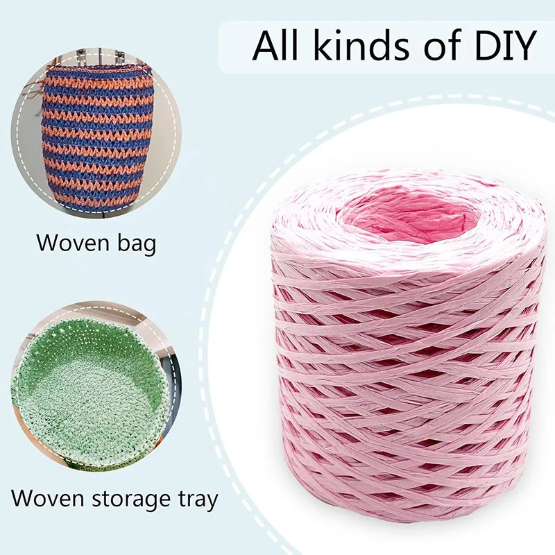 Natural Cotton Raffia Yarn - 200 Meter Spool For Sun Hats, Beach Bags & DIY Crafts