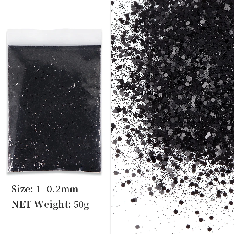 Nail Powder Nail Glitter Nail Decoration Nail Decorations 50g/bag Mixed Hexagons Sequins Chunky Glitter for Nails Design DIY Manicure