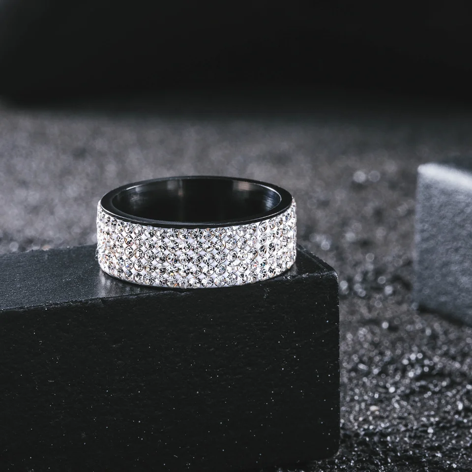 Anelli Uomo Oro HIP Hop Bling Iced Out Color Oro In Acciaio Inossidabile Dollari Segno Di Denaro 1000795 - Foto 7