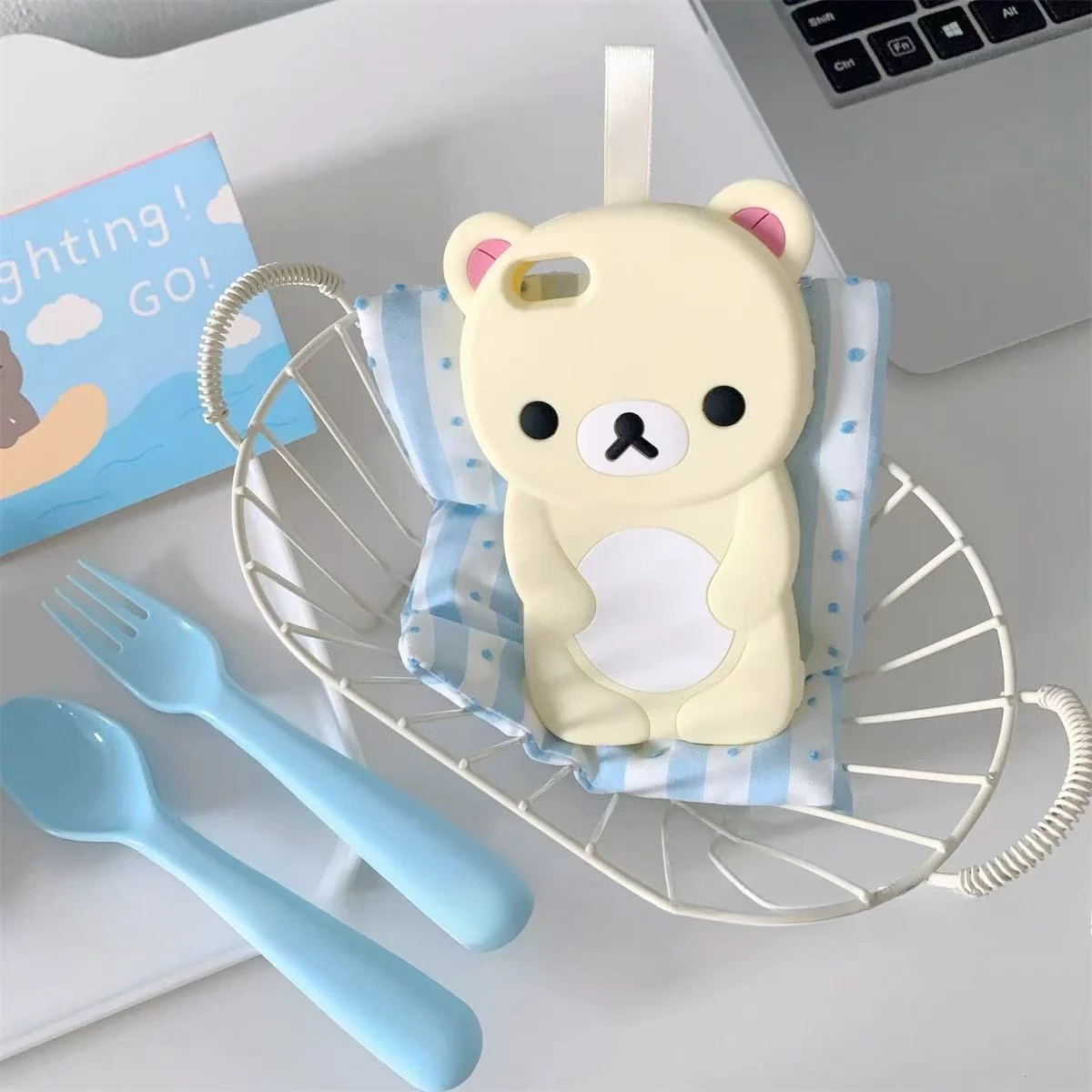 Adorable 3D Cartoon Rilakkuma Bear Soft Silicone Phone Case