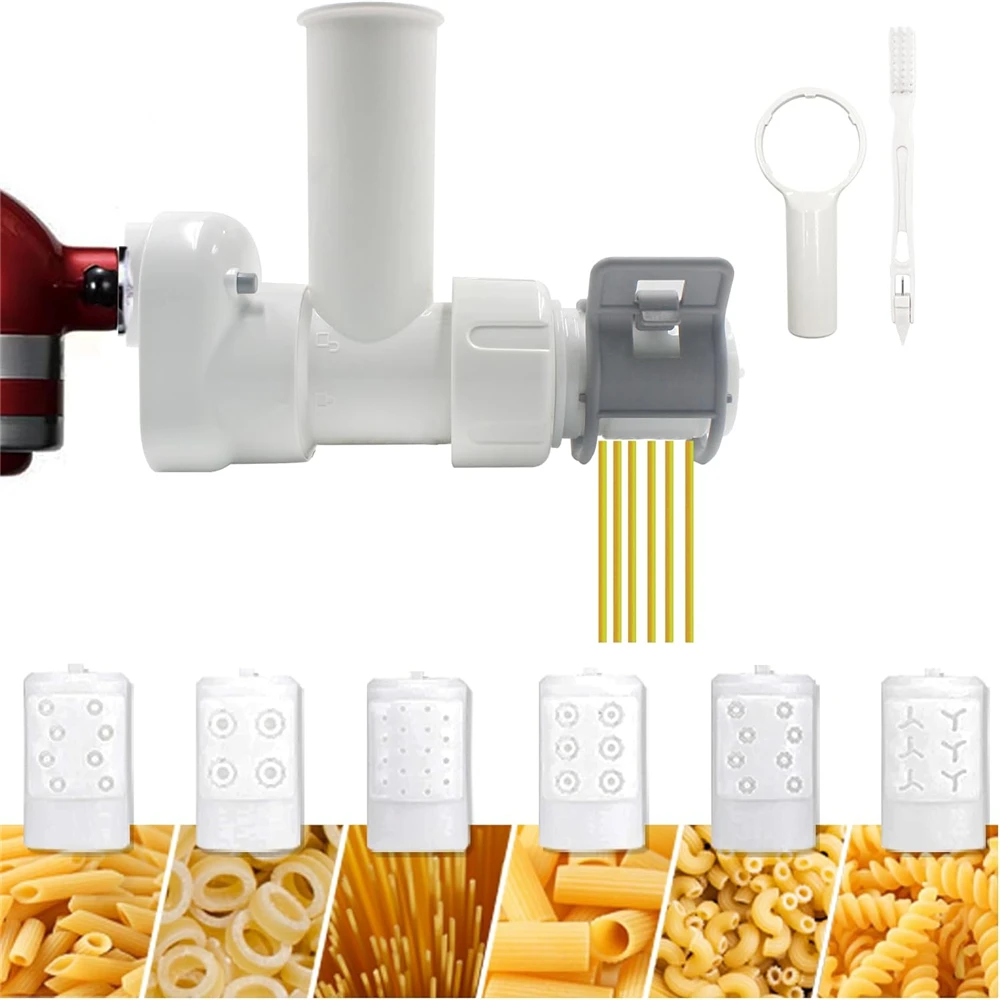 6 in 1 Set Pasta Maker Attachment Kitchen aid for Kitchenaid Stand Mixers Tool 6 Shapes Pasta Outlet Cleaning Brush Attachments