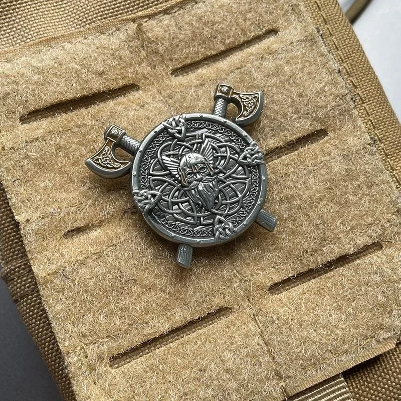 

2023 NEW Metal Old Patch Nordic Ancient Viking Totem Emblem Viking Messenger Morale Badges on Backpack Hook&loop Sticker