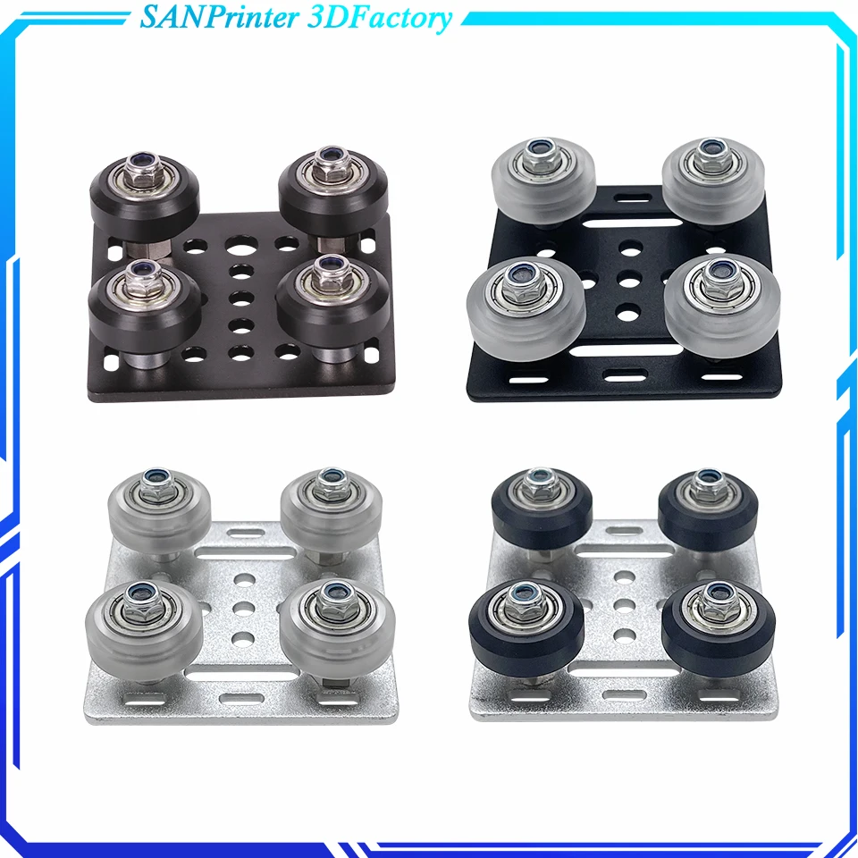 1set 3D Printer Parts v-Openbuil V Gantry Plat Set Special Slide Plate Pulley For 2020 /2040 V-slot Aluminum Profiles Wheels