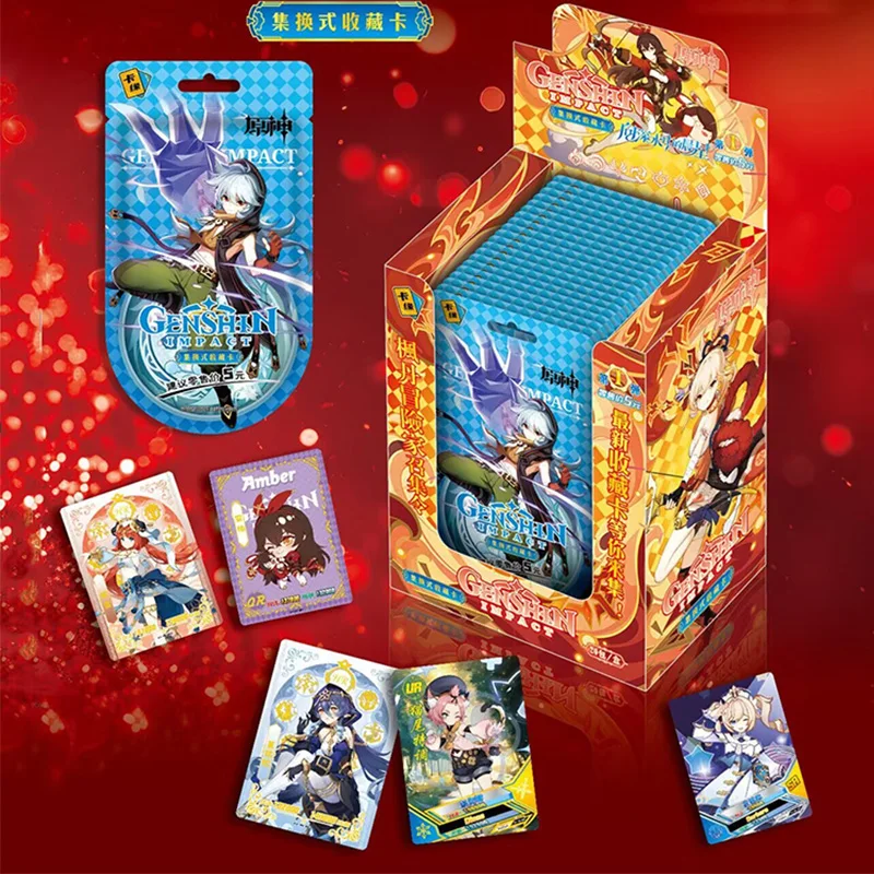 

Genuine GENSHIN IMPACT Classic Cards Anime Figure Genshin Impact Aether Jean Lisa Lumine Collection Cards Children Toys For Gift