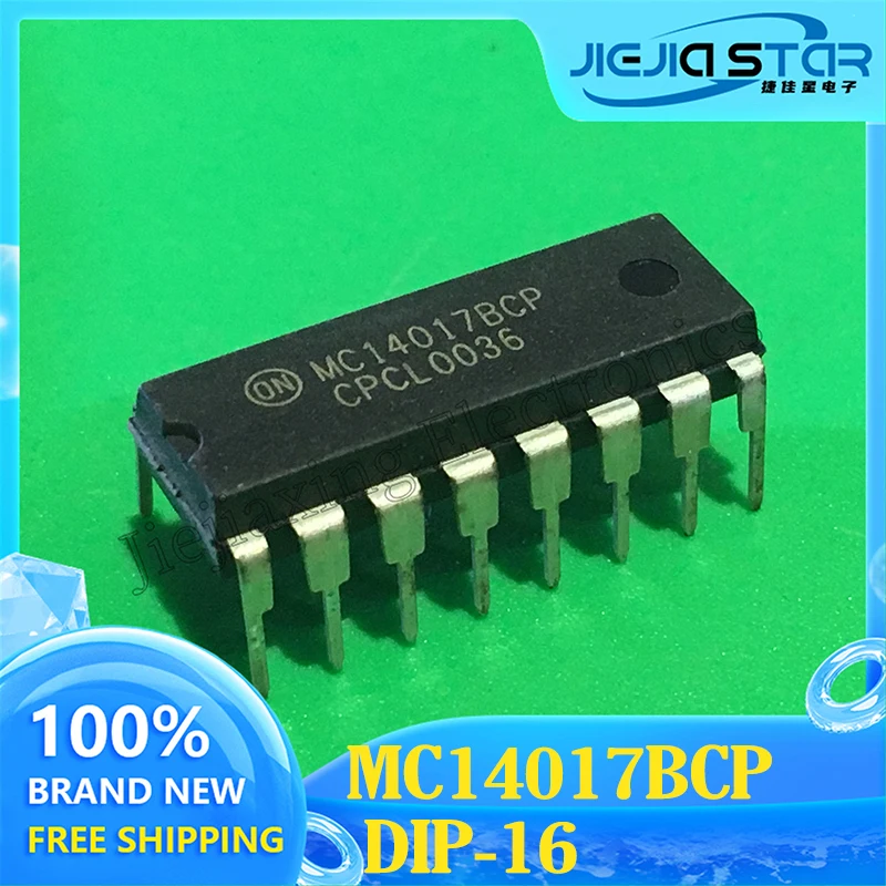 Logic Chip Shift Register IC, MC14017BCP, MC14017, DIP-16, 100% Brand New, Original, Free Shipping, 3-10Pcs mc100ep05dtr2g mc100ep05 smd tssop 8 typing kp05 logic gate nand chip ic 100% brand new and original 4pcs free shipping