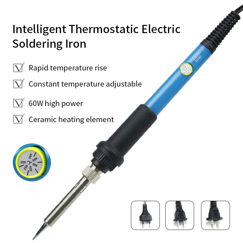 전기 납땜 인두 60W 110V/US 플러그/220V EU/플러그 908 품질이있는 조절 가능한 온도 납땜 인두