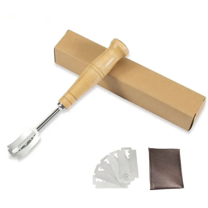 Bread Lame with 5 Blades Bakers Lame Slashing Tool Dough Making Slasher Baking Sour Bread Starter Jar Scoring Knife Razor Cutter baking tool,baking accessories