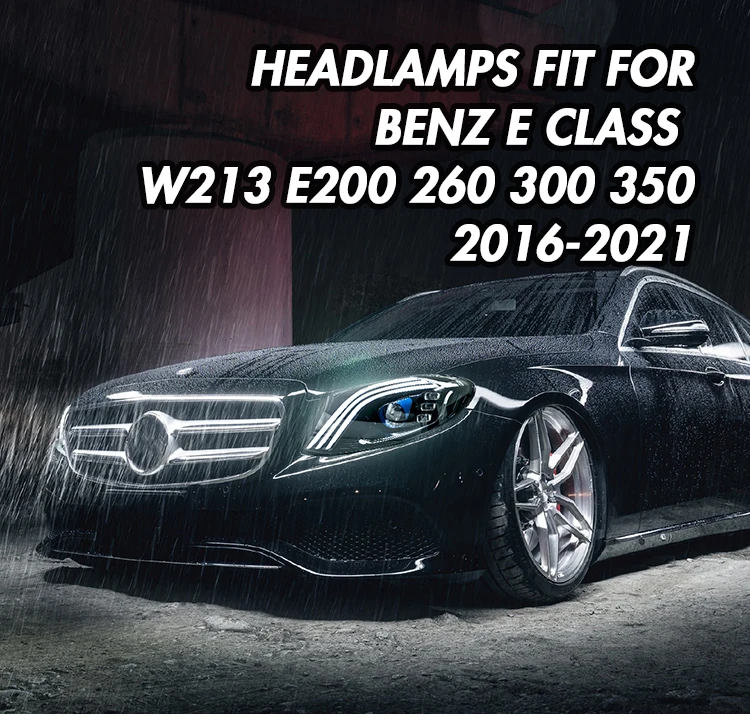 LED-Scheinwerfer für 2016-2021 Mercedes-Benz E-Klasse W213 E200 E260 E300 E350 LED-Version Scheinwerfer-Baugruppe 6000K Kaltweiß – Detail 1