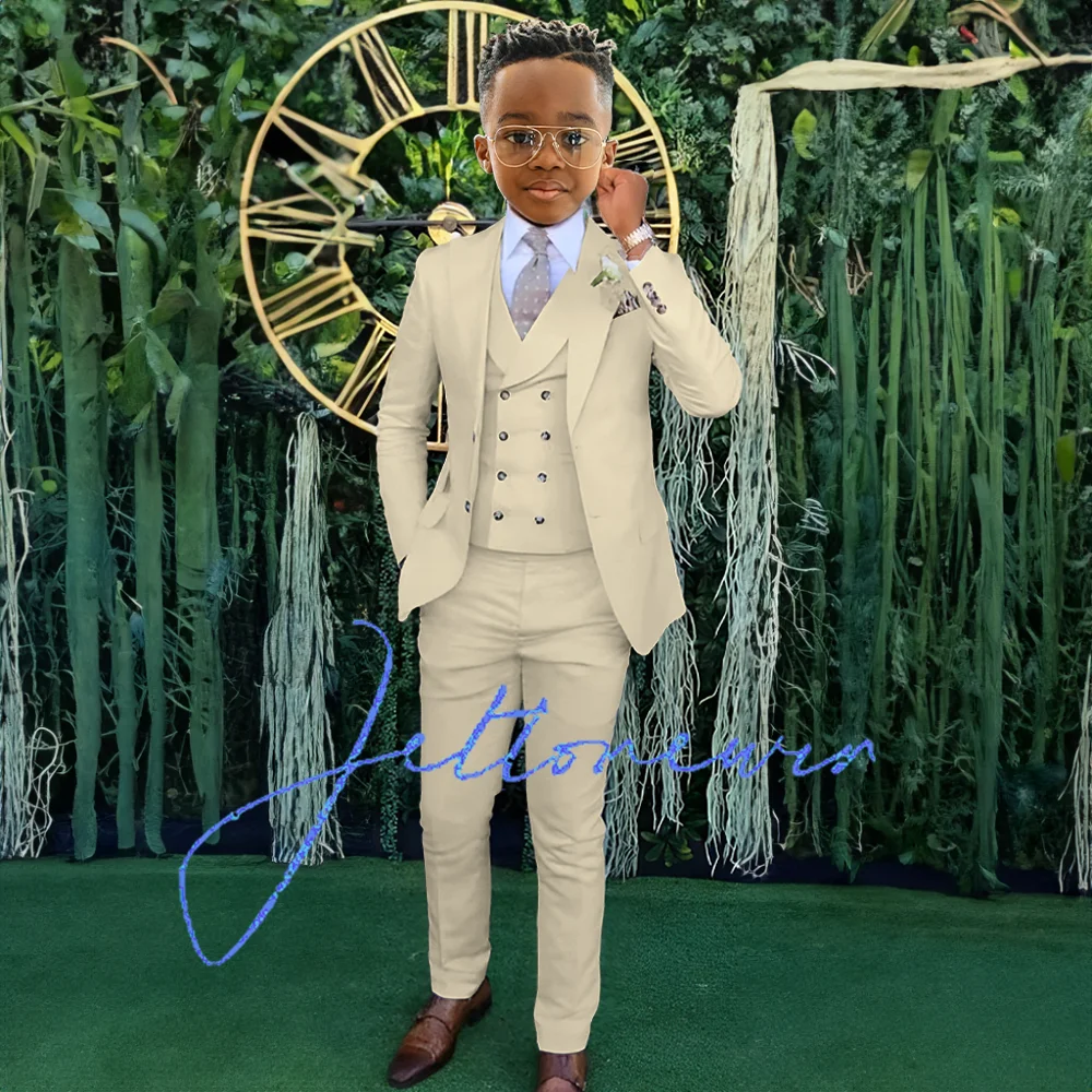 Boys suit 3 piece suit jacket pants vest formal wedding tuxedo kids blazer 2-16T clothing