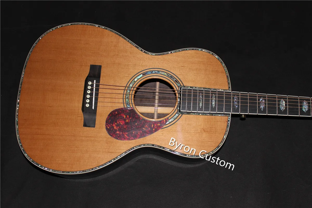 Acoustic Guitar professional OOO 12 fret solid cedar one piece head slot open headstock OOO45 folk can ship from US UK