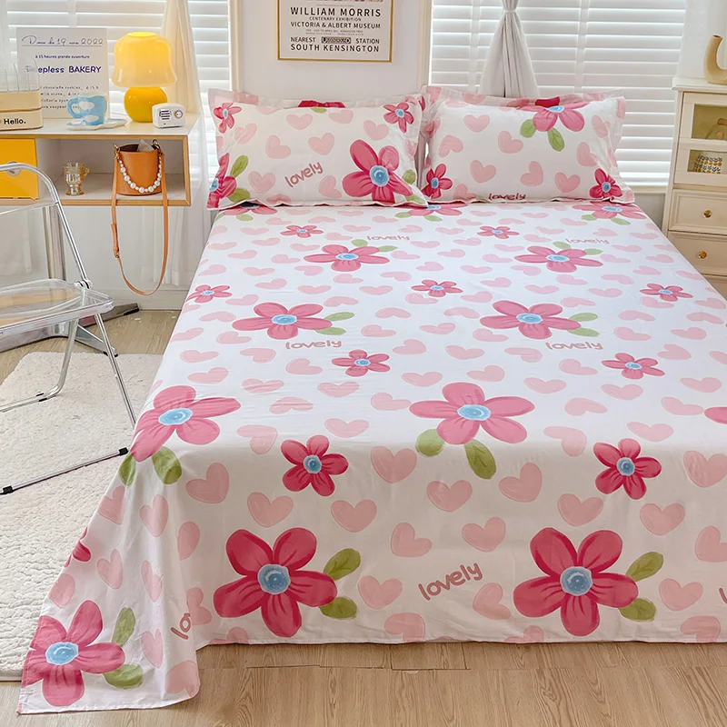 

100%Cotton Bed Sheet Single Piece Pure Cotton Bed Sheet Student Dormitory Single Bed Sheets and Pillowcases