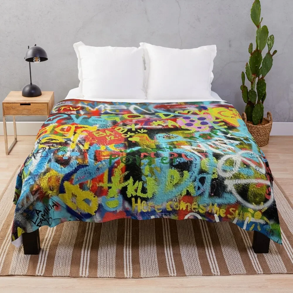 

Wall Art Graffiti Throw Blanket Flannel Luxury Brand Bed covers Decorative Throw Blankets
