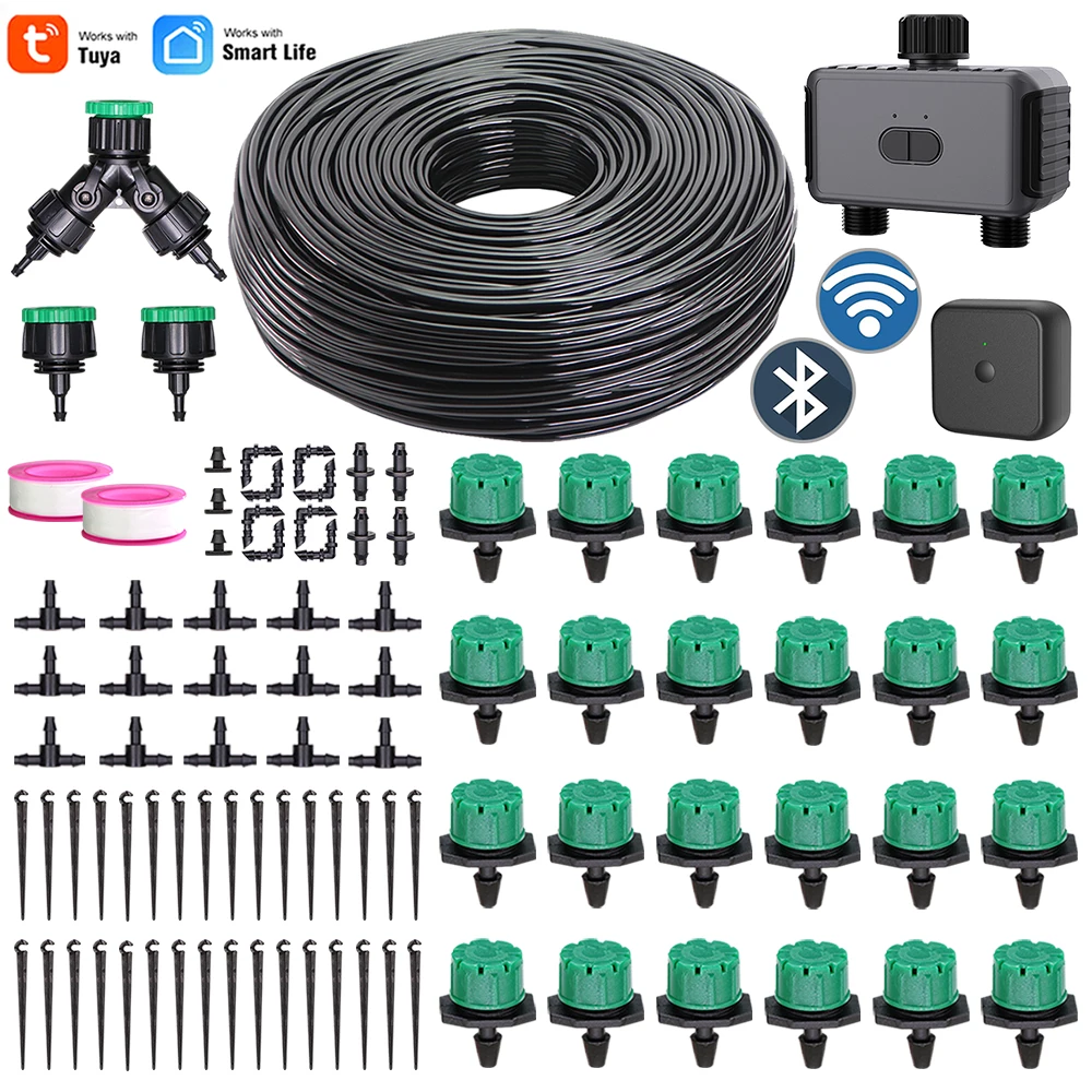 Bluetooth E Wifi-Compatibile Smart Garden Watering Timer 8 Fori Sistema Di Irrigazione A Goccia Irrigatori Regolabili Telecomando