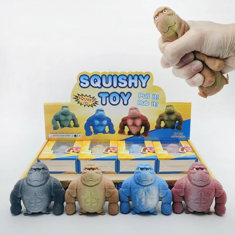 

New Decompression Gorilla Stretching Toy Rebound Deformation Doll TikTok King Creative Decompression Pinch Designed Toys