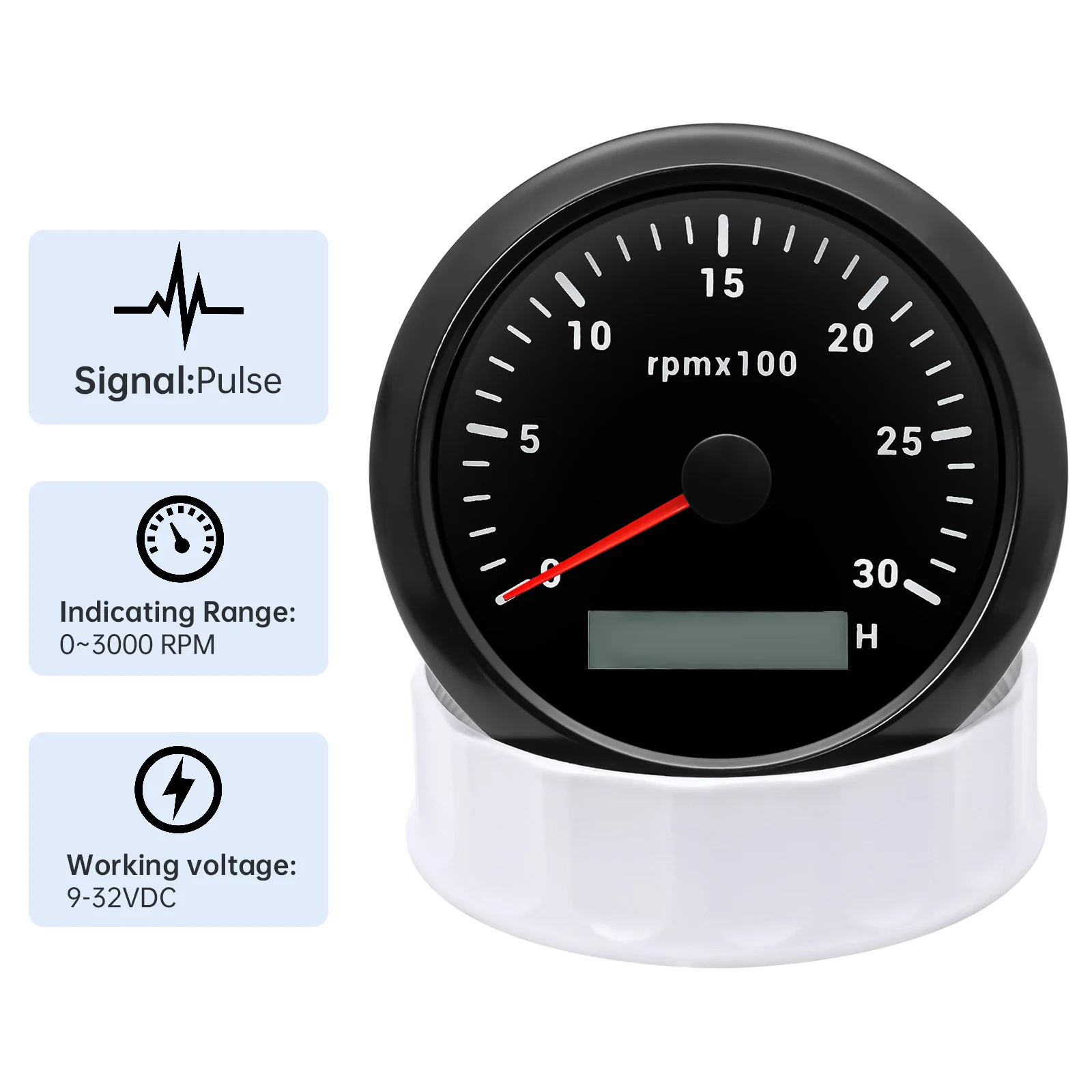 85mm Tachometer With 7 Colors Backlight 3000 4000 6000 RPM Meter With Digital Ho