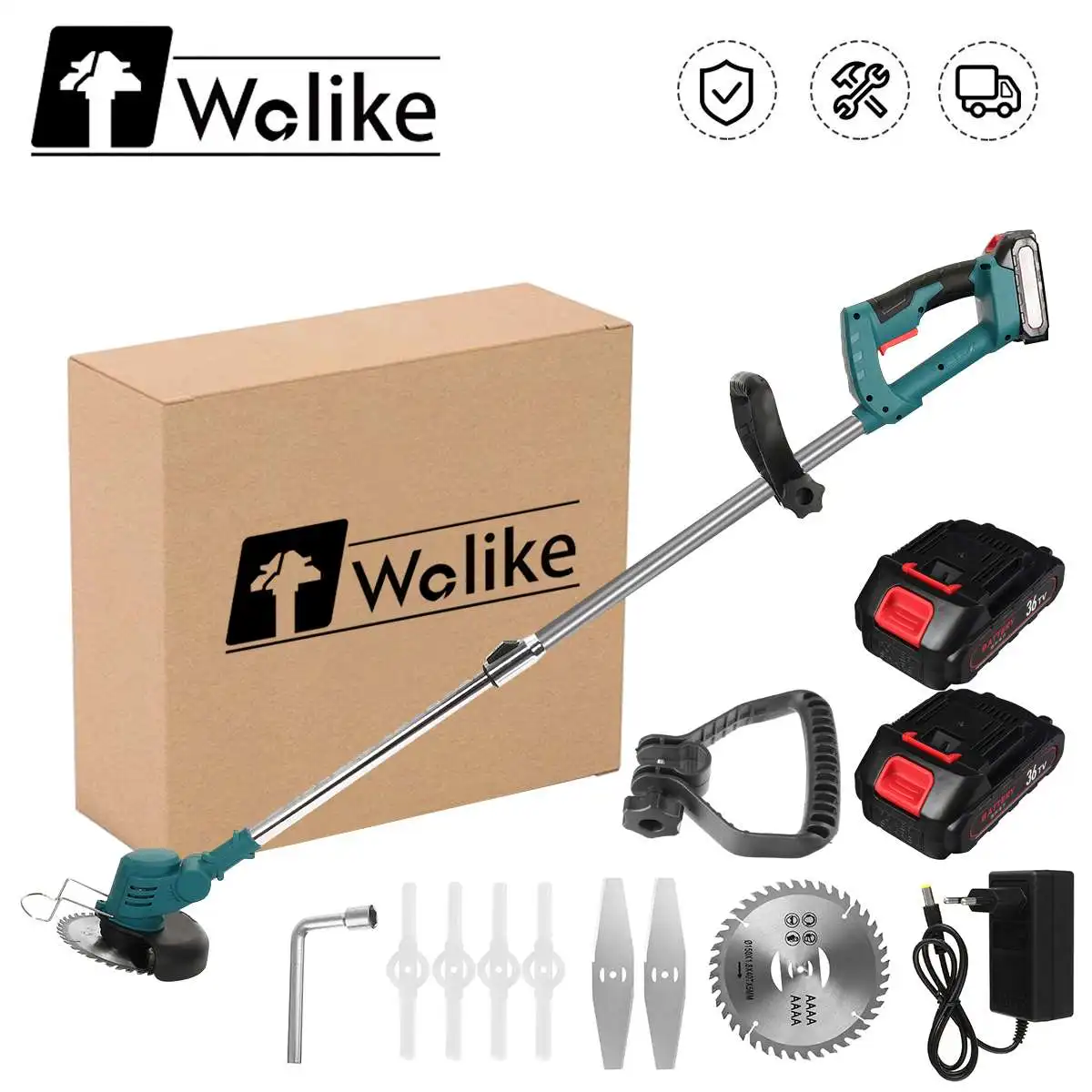 

36VF 1880W Cordless Electric Lawn Mower 130000RPM Li-ion Grass Trimmer Pruning Garden Power Tools With 10000mah Batteries