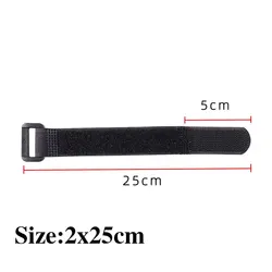 5 - Pack Reusable Nylon Cinch Straps with Buckles for Cord and Cable Organization (2x25cm Black)