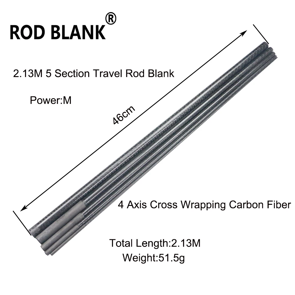 RodBlank213M5Sections4AxisCarbonFiberTravelRodBlank