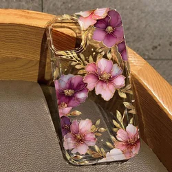 Custodia per telefono floreale vivace - Cover trasparente con bumper e grandi fiori colorati