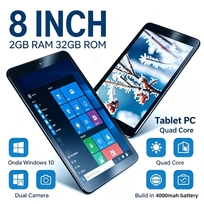 8 INCH Q1 8GB RAM 128GB ROM AR2 Windows 10 Tablet 1280*800 IPS Screen Z8300 Quad Core Intel HD Graphic Dual Cameras