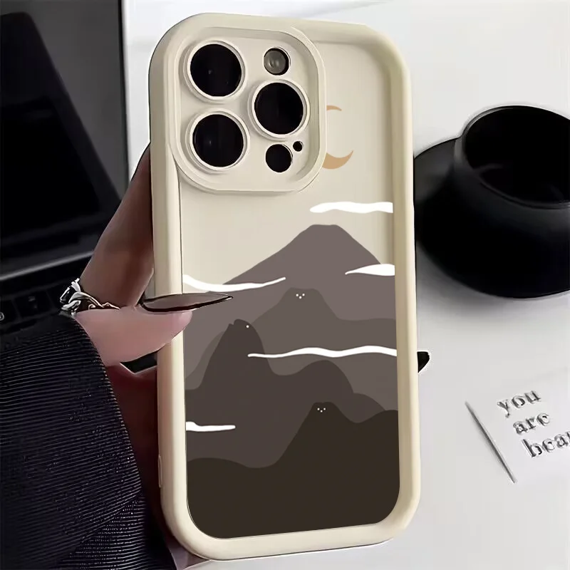 thumbnail image 1 of Funda de teléfono para iPhone 16 15 14 13 12 11 Pro Max XS XR X 12 7 8 Plus Funda Paisaje Montaña Nube Silicona Funda a prueba de golpes, 1 of 5