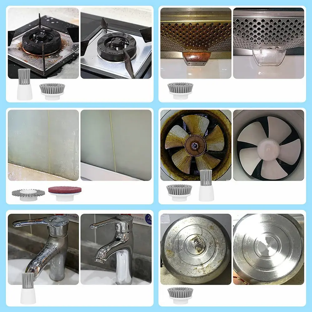 Electric Cleaning Brush Bathroom Wash Brush Kitchen Cleaning Tool USB 5-in-1 Handheld Bathtub Brush Electric Brush Cleaner Sink