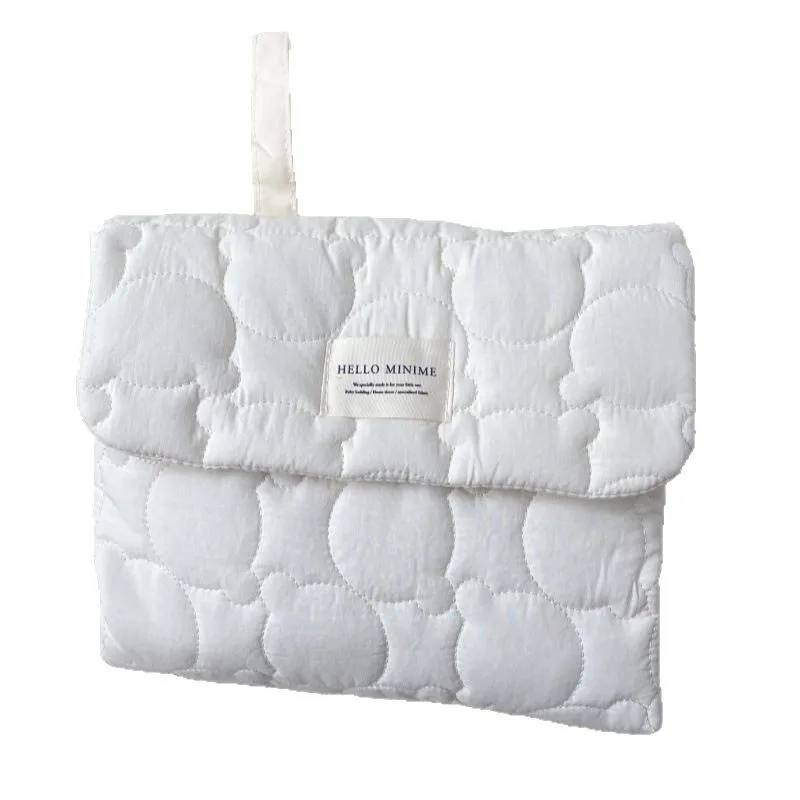 Portable Infant Baby Changing Pad Beige Color Cartoon Bear Newborn Dipaer Changing Pad Cover Outdoor Fold Baby Mat